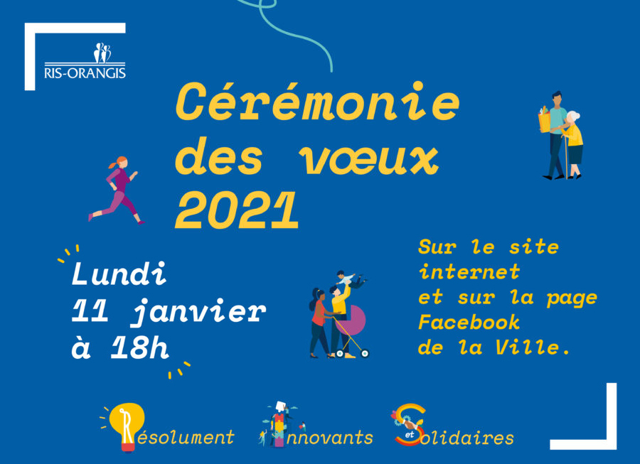 Invitation à suivre la Cérémonie des Vœux 2021 sur le site Internet et la page Facebook de la Ville de Ris-Orangis, lundi 11 janvier à 18h